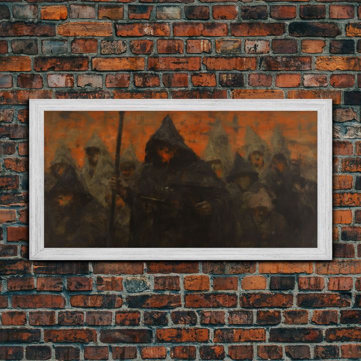 The Cult, Framed Canvas Print, Horror Prints, Halloween Art Print, Dark Academia, Spooky Halloween Art