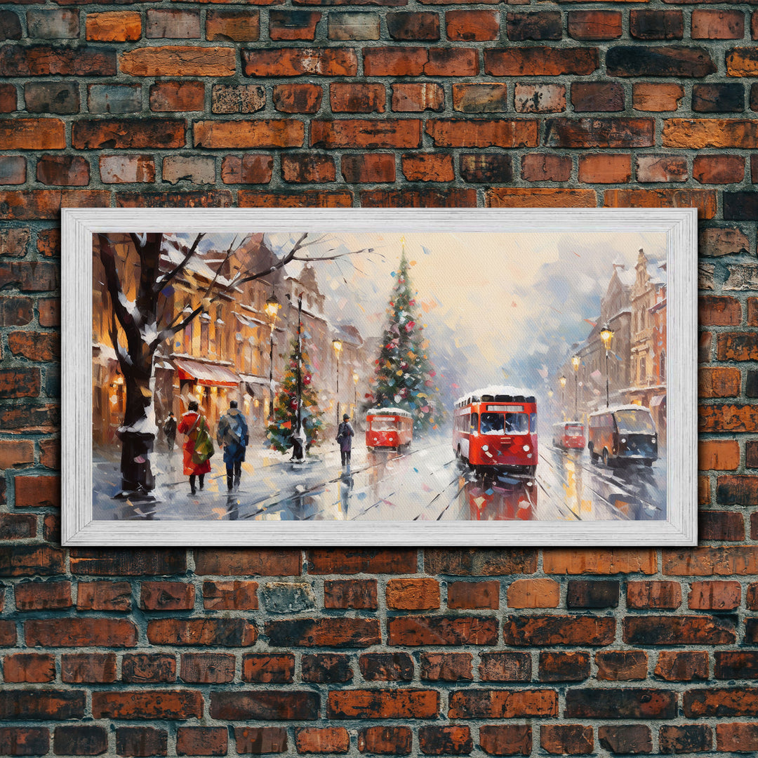 Vintage Christmas Winter Wonderland Canvas Print - Framed Wall Art - Christmas Print Wall Decor - Christmas Decoration - Farmhouse Christmas