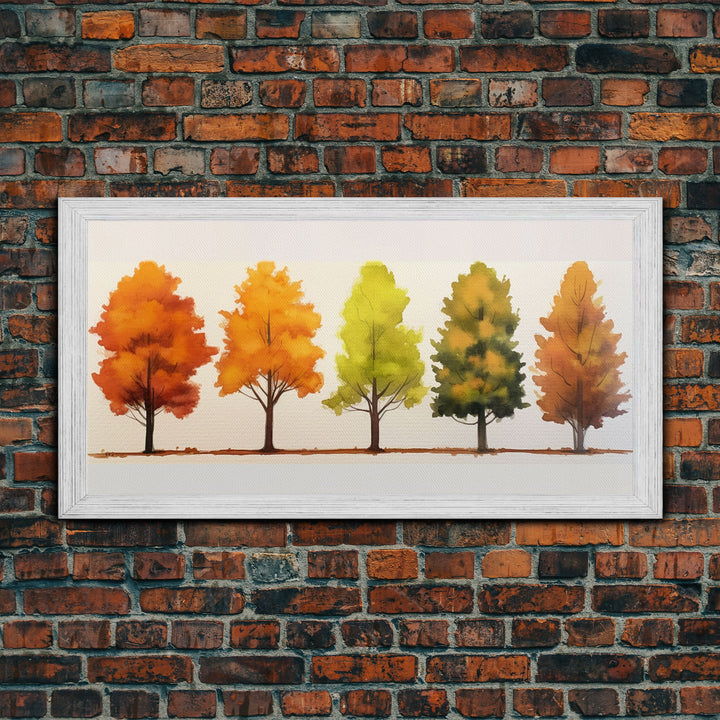 Fall Leaves Color Change Sign / Framed Canvas Print / Rustic Home Decor / Fall Decor / Autumn Thanksgiving Wall Art / Fall Centerpiece