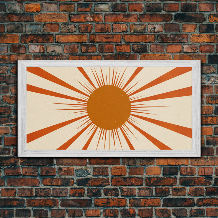 Art Deco Sun Burst Wall Art, Framed Canvas Print or Poster, Retro / Vintage Wall Decor, Modern Art, Sun Abstract Art MCM Midcentury Modern
