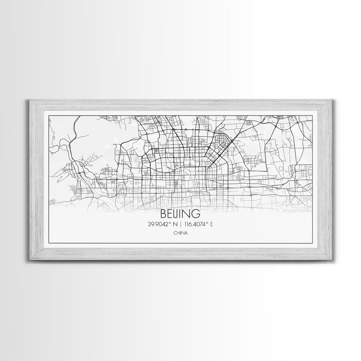 Beijing Street Map, China Map, Map Print, Modern Art, Wall Art, Canvas Print, Asian Art Print, Moving Gift, Travel Wall Art, Apartment Décor