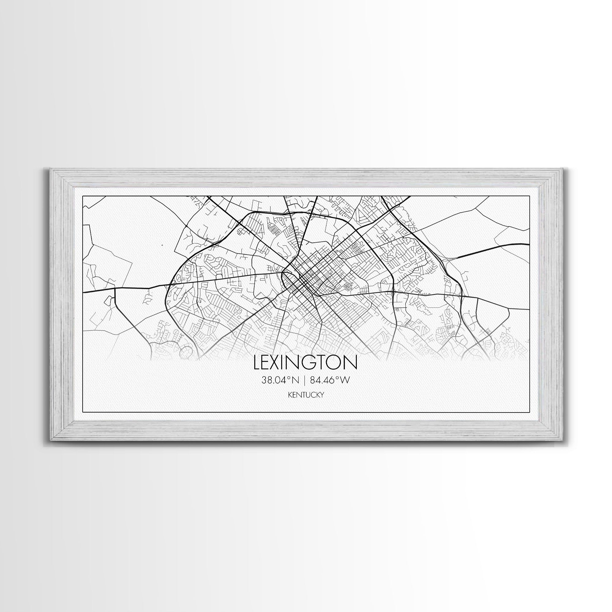 Lexington City Map, Kentucky Map, Map Art, Modern Art, Wall Art, Canvas Art, Dorm Room Decor, Country Wall Art, Housewarming Gift, Prints