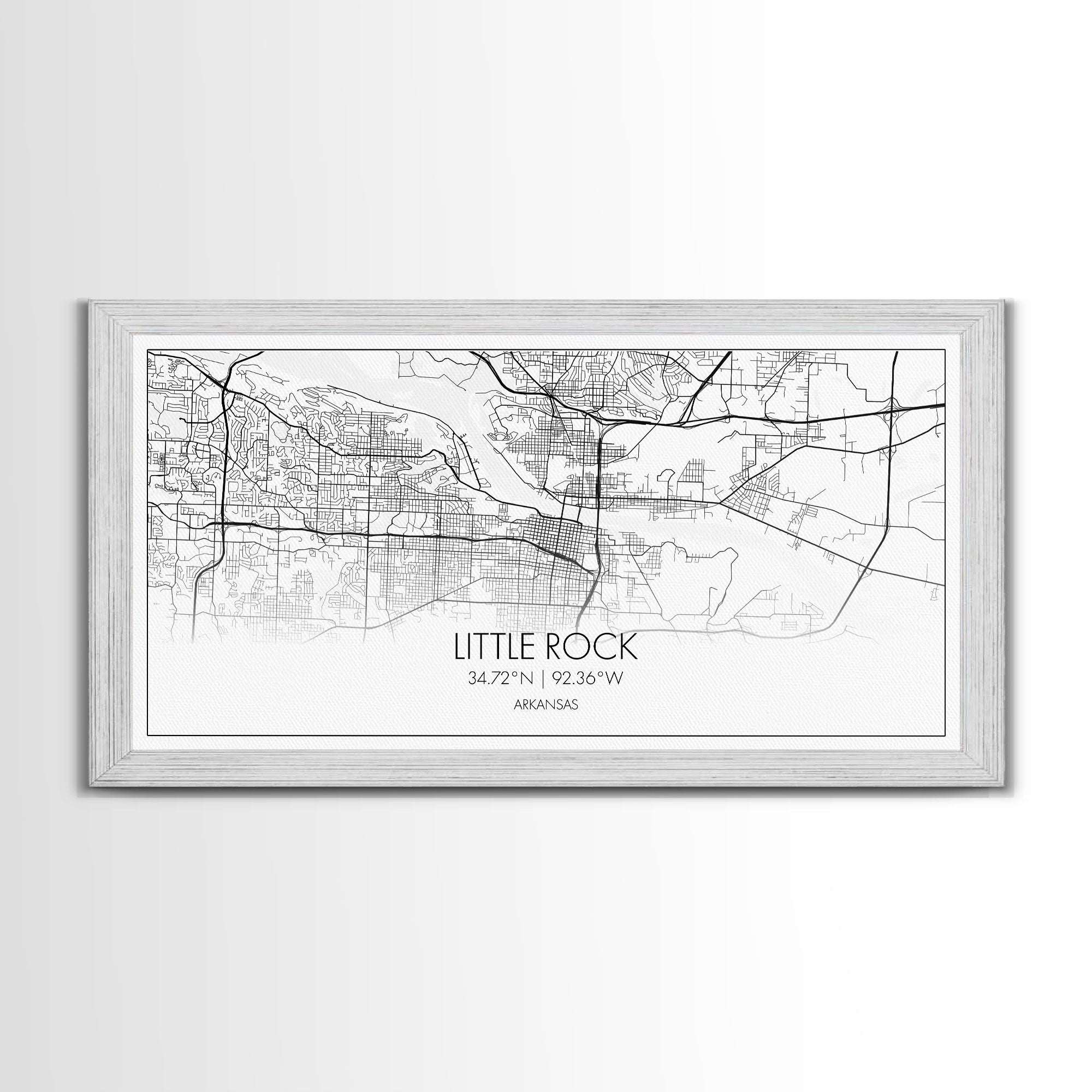 Little Rock City Map, Arkansas Map, Map Art, Modern Art, Wall Art, Canvas Art, Mother In Law Gift, Cabin Wall Décor, Farmhouse Wall Art
