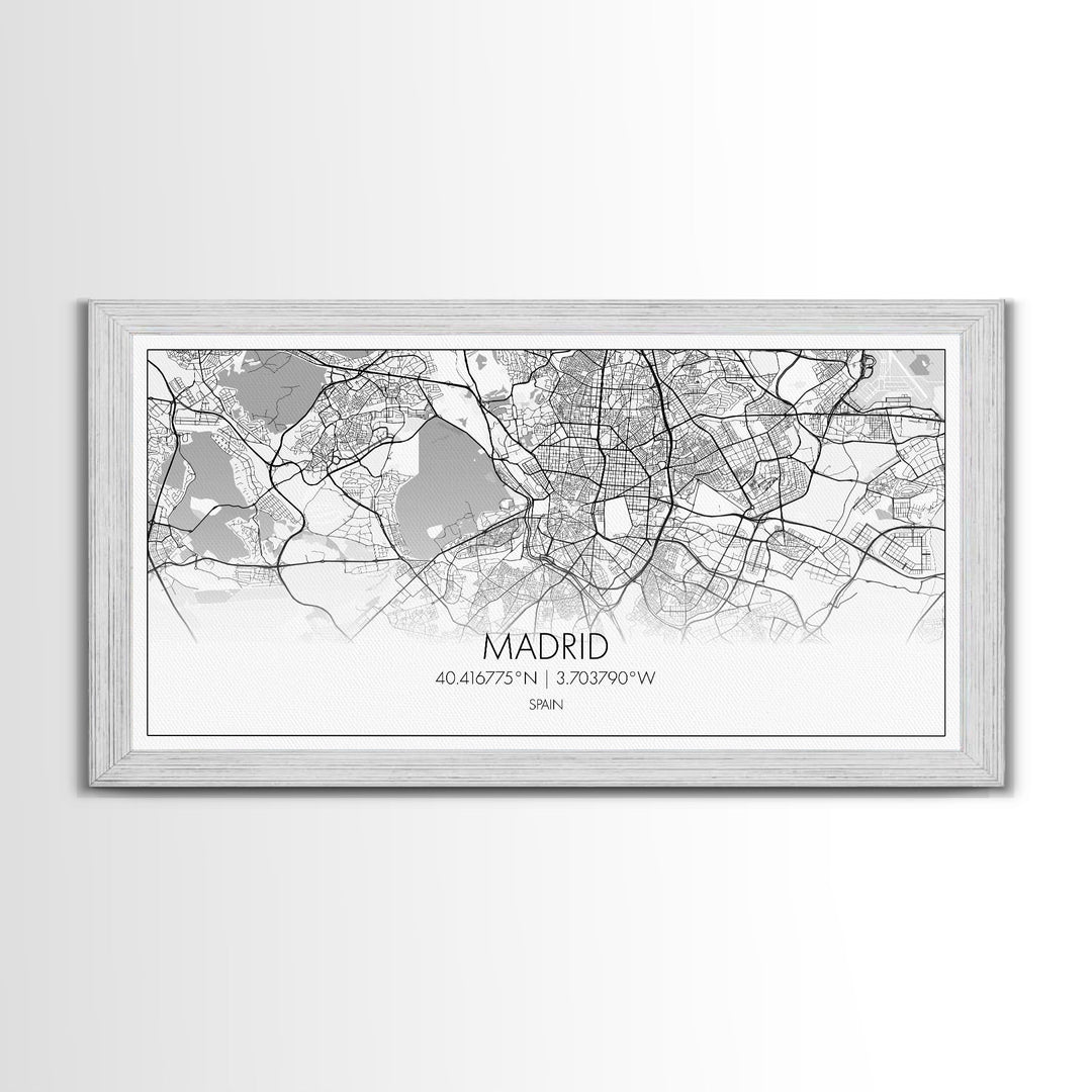 Madrid City Map, Spain Map, Map Art, Modern Art, Wall Art, Canvas Art, Europe Wall Art, Girl Room Décor, Mens Gift, Preppy Wall Art, Office