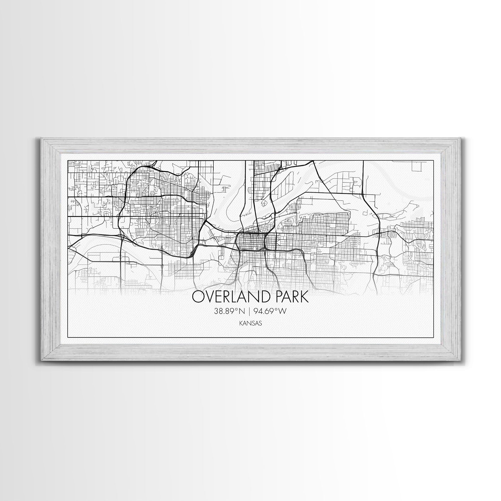 Overland Park City Map, Kansas Art, Map Print, Minimalist Wall Art, Wall Art, Canvas Art, Gift For Realtor, Boho Wall Hanging, Southern Art