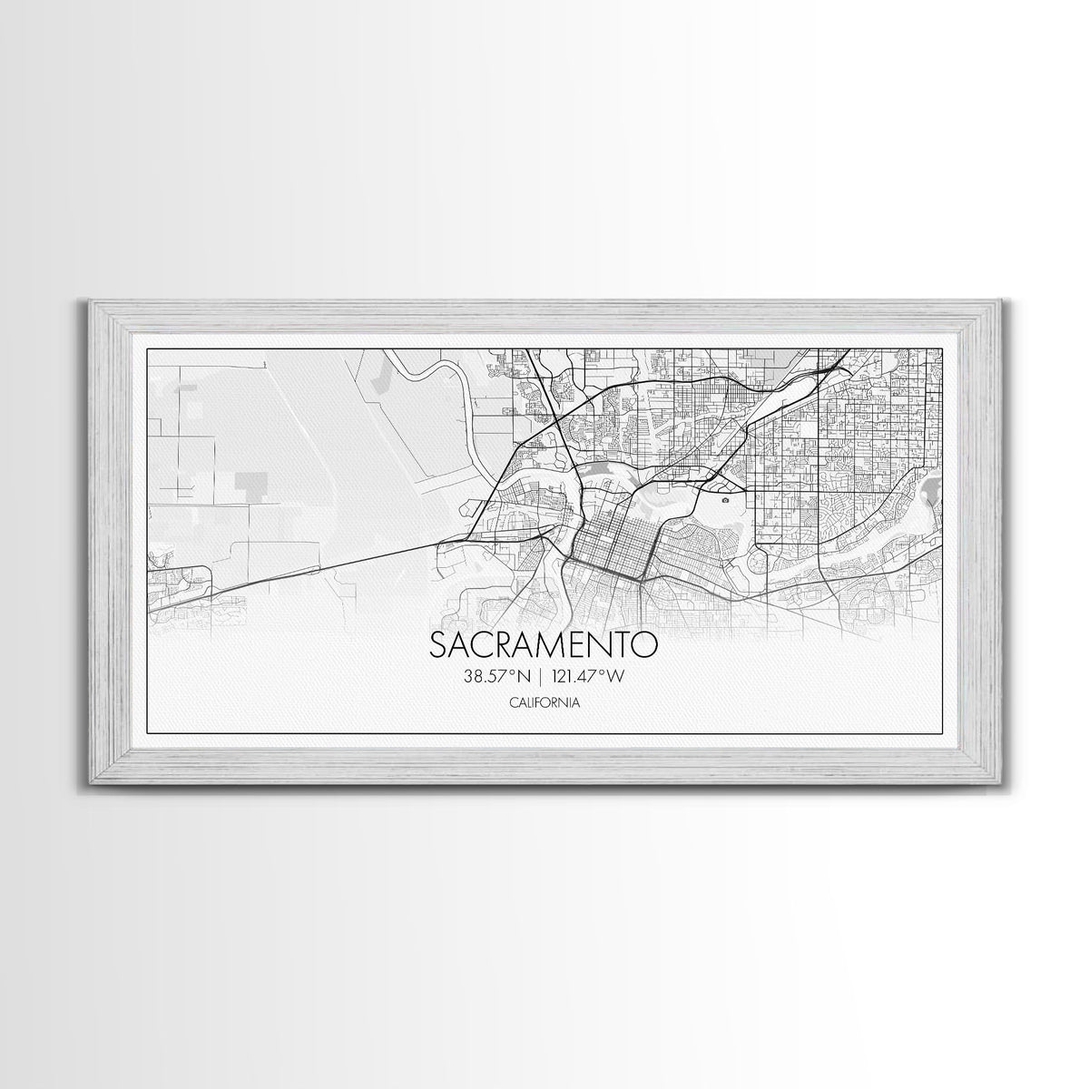 Sacramento City Map, California Art, Map Print, Minimalist Wall Art, Wall Art, Canvas Art, Large Wall Art, Room Décor, Office Prints
