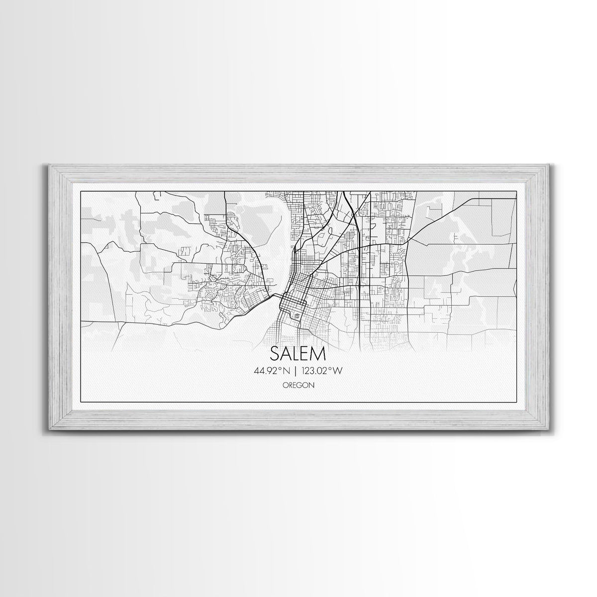 Salem City Map, Oregon Art, Map Print, Minimalist Wall Art, Wall Art, Canvas Art, Country Home Wall Art, Office Décor, First Home Gift