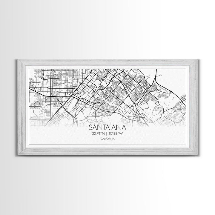 Santa Ana City Map, California Art, Map Print, Modern Wall Art, Wall Art, Canvas Art, House Wall Art, Over Bed Wall Décor, Gift For The Home