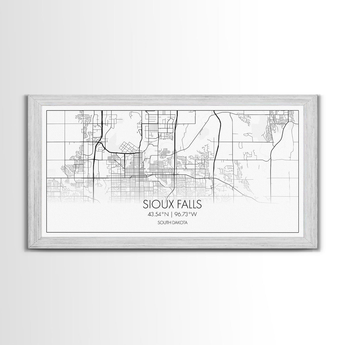 Sioux Falls City Map, South Dakota Art, Map Print, Modern Wall Art, Wall Art, Canvas Art, Large Wall Art, Unique Wall Décor, Office Prints
