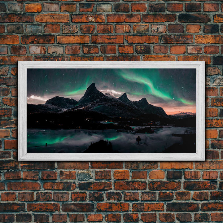 Northern Lights Fine Art Canvas Print, Aurora Wall Art , Landscape Print, Aurora Painting, Aurora Borealis Poster