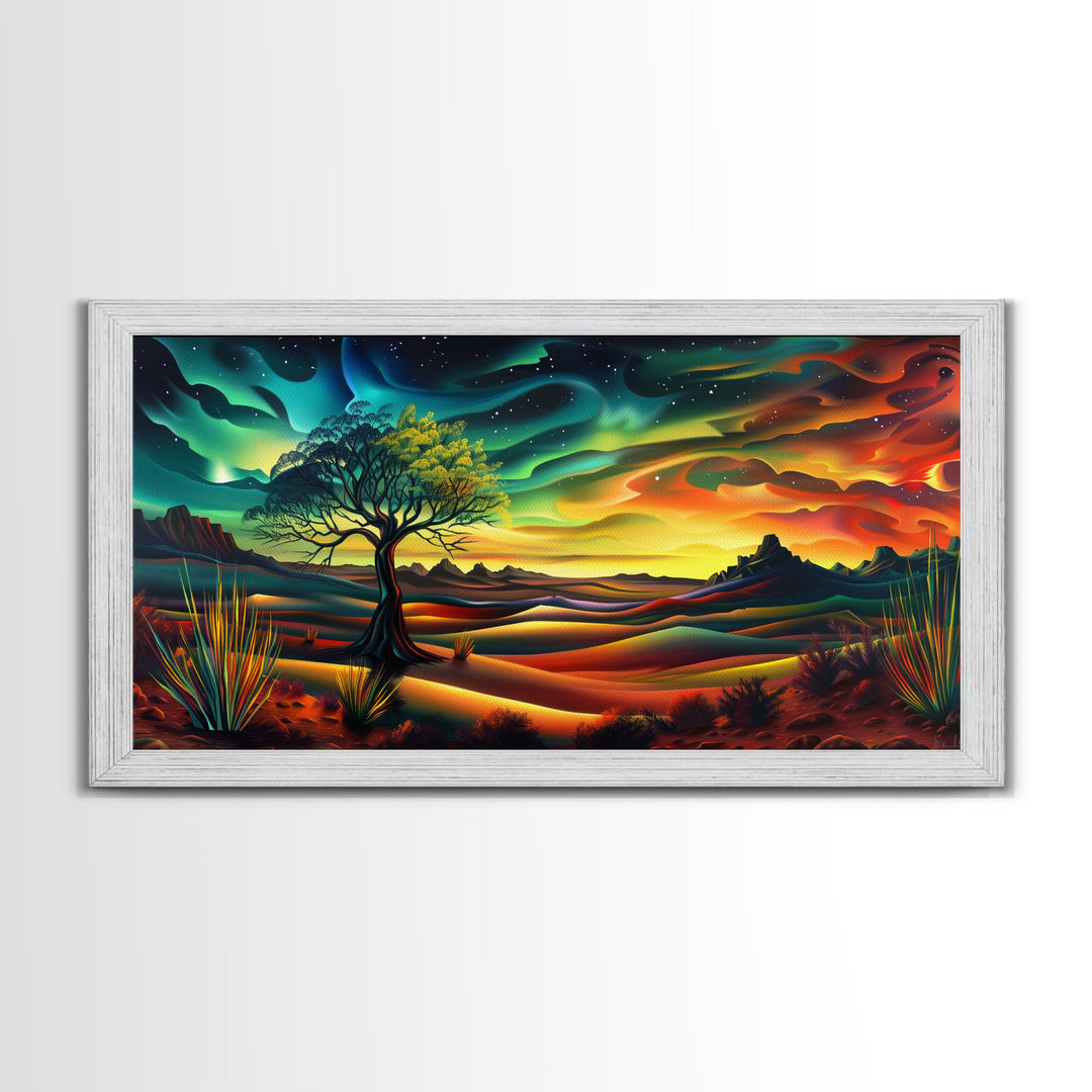 Van Gough Inspired Snowy Mountain Scenery, Striking Framed Canvas Print, Ideal for Living Room Art, Rustic Bedroom Decor Nature Wall Art