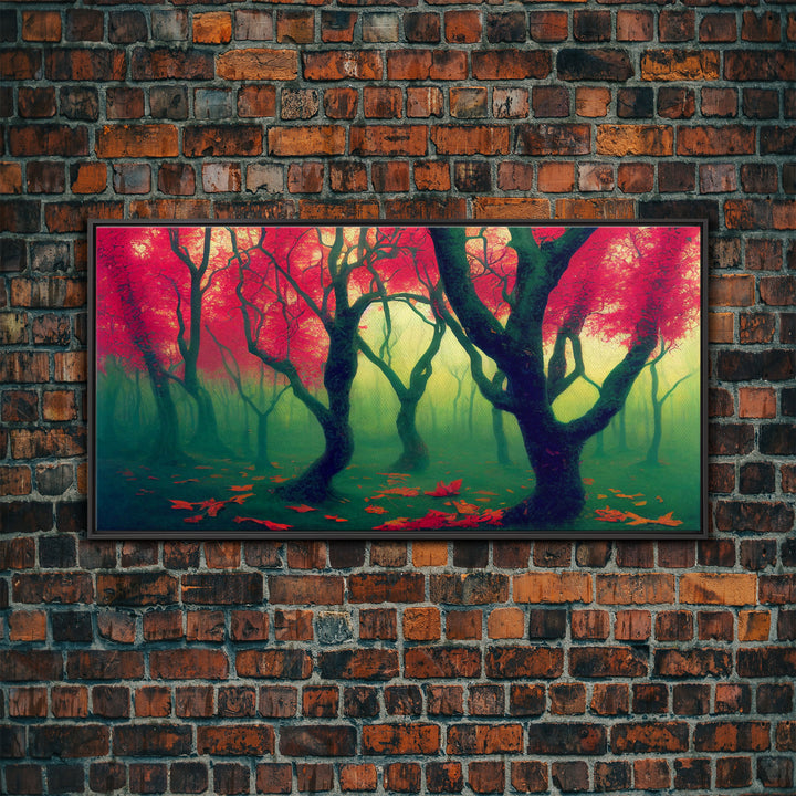 Japanese Maple Forest, Framed Canvas Print, Ready To Hang Wall Art