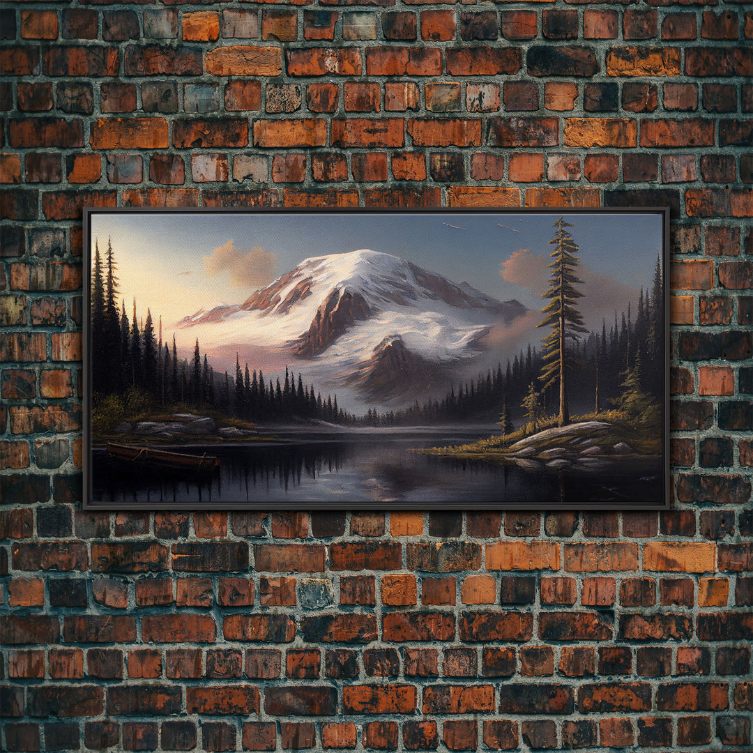 Mountain Canvas Print Wall Art, Mountain Landscape Painting, Mount Rainier, Washington Mountains, Travel  Art, Watercolor Painting