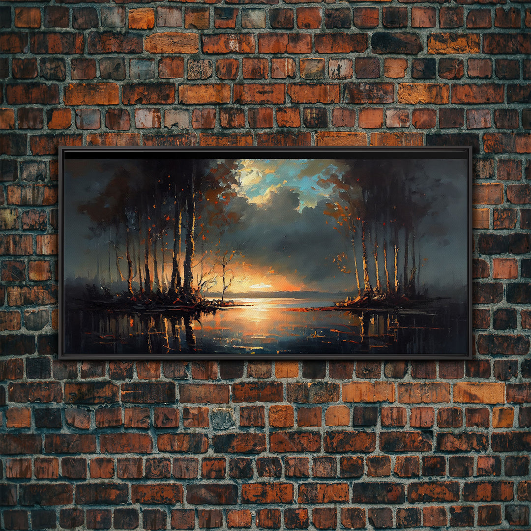 Moody Landscape Painting, Canvas Print, Framed Wall Art, Wall Decor, Vintage Style Art, Vintage Wall Art, Antique Reproduction Art