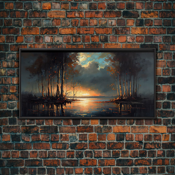 Moody Landscape Painting, Canvas Print, Framed Wall Art, Wall Decor, Vintage Style Art, Vintage Wall Art, Antique Reproduction Art