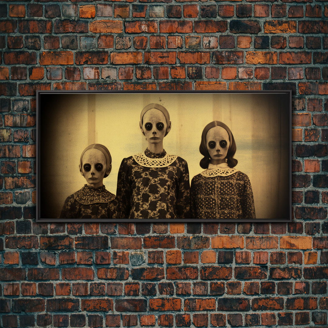 Cursed Halloween Art, Spooky Tintype Photography Canvas Print, Haunted Art, Spoopy Decor, Witch Art Print, Demonic Decor