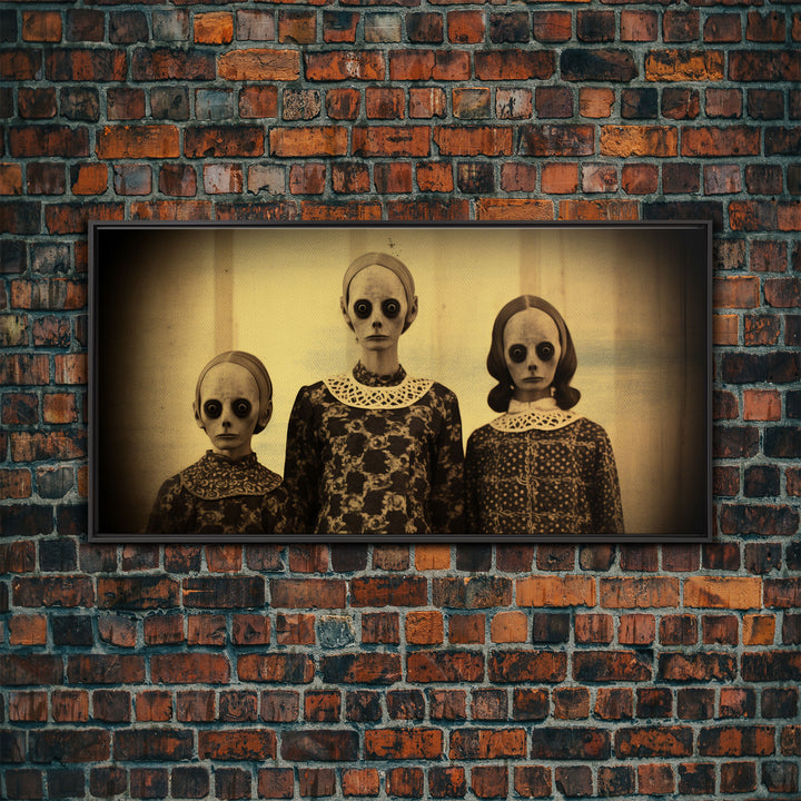 Cursed Halloween Art, Spooky Tintype Photography Canvas Print, Haunted Art, Spoopy Decor, Witch Art Print, Demonic Decor
