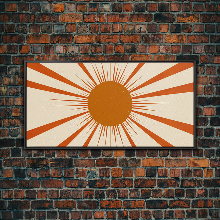 Art Deco Sun Burst Wall Art, Framed Canvas Print or Poster, Retro / Vintage Wall Decor, Modern Art, Sun Abstract Art MCM Midcentury Modern