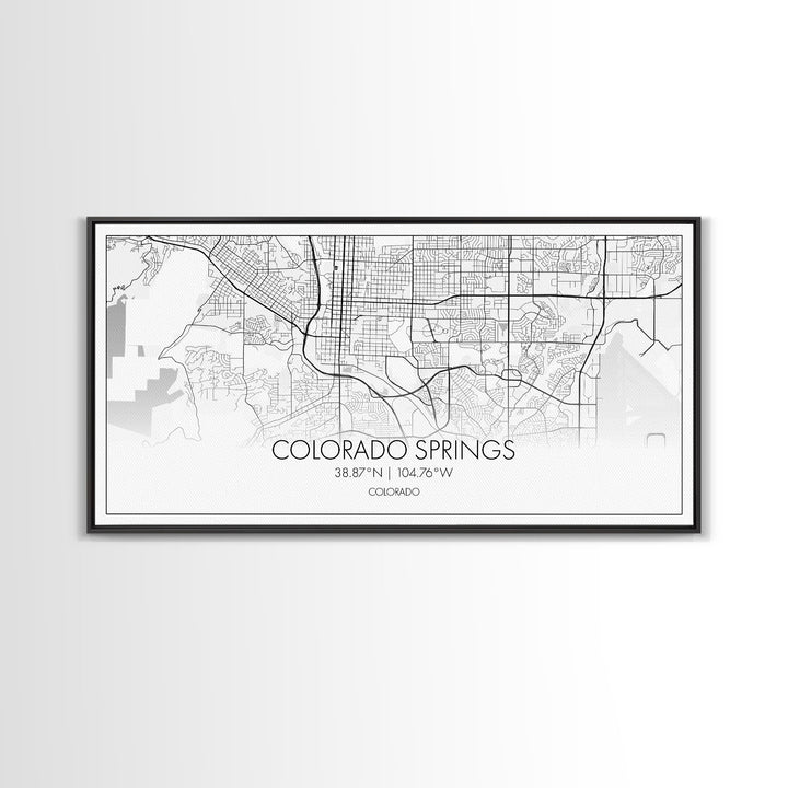 Colorado Springs Street Map, Colorado Map, Map Print, Modern Art, Wall Art, Canvas Art, Grandma Gifts, Classroom Wall Art, Dorm Wall Décor