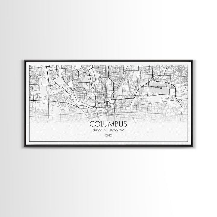 Columbus Street Map, Ohio Map, Map Print, Modern Art, Wall Art, Canvas Art, Cute Room Décor Aesthetic, Gift For Wife, Patriotic Décor