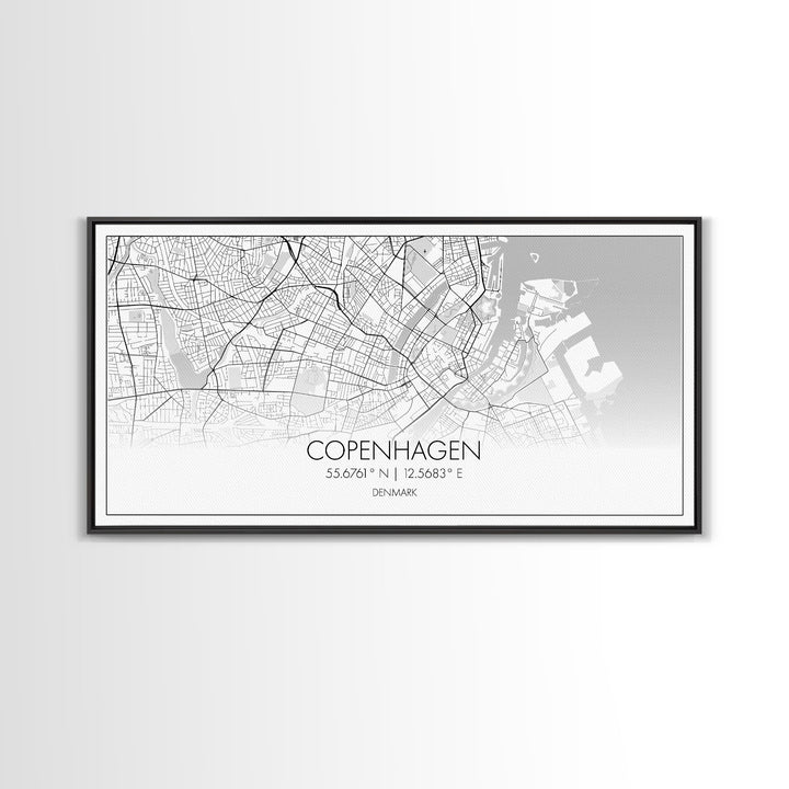 Copenhagen Street Map, Denmark Map, Map Print, Minimalist Art, Wall Art, Canvas Art, Modern Room Décor, RV Wall Décor, Gift For Pilot