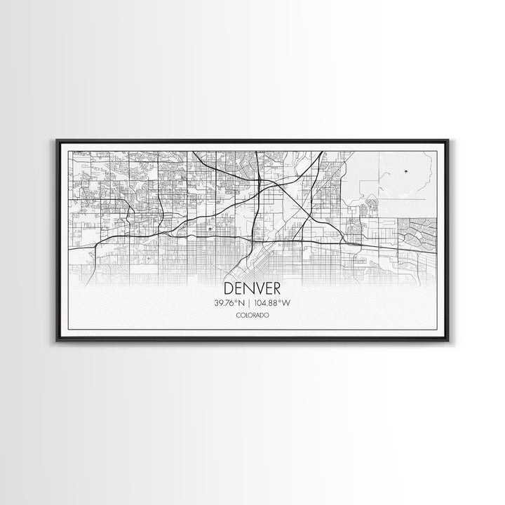 Denver Street Map, Colorado Map, Map Print, Minimalist Art, Wall Art, Canvas Art, Wall Décor Over The Couch, Housewarming Gift, Preppy Décor
