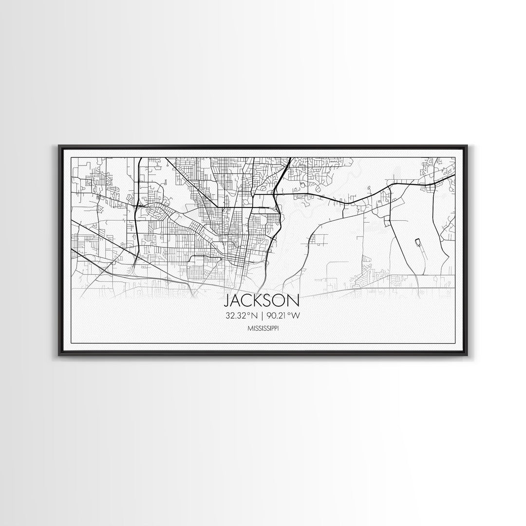 Jackson City Map, Mississippi Map, Map Art, Modern Art, Wall Art, Canvas Art, Apartment Wall Décor, Modern Farmhouse Art, Gift For Men