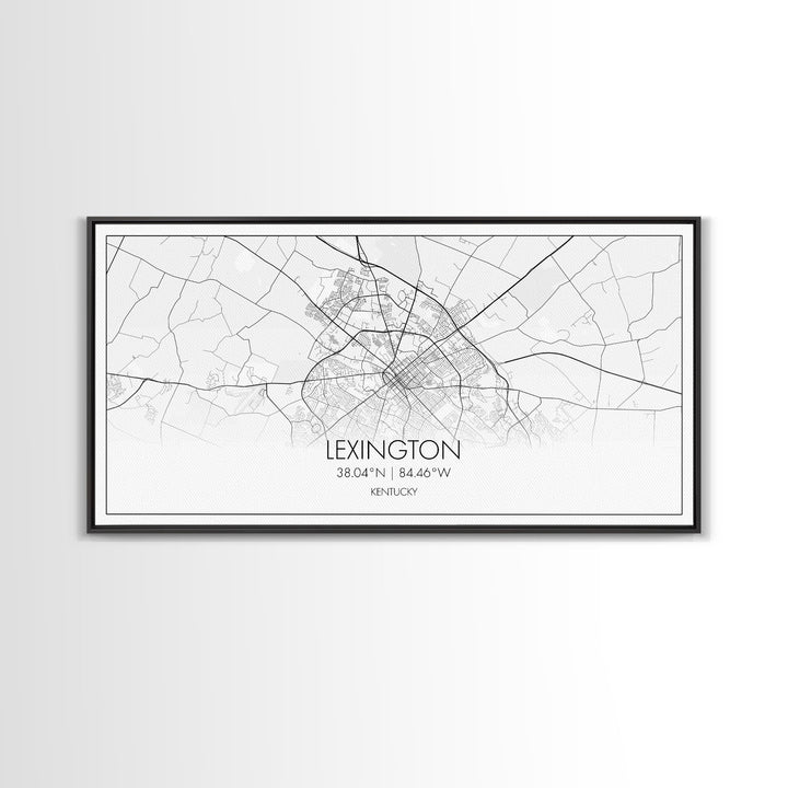 Lexington City Map, Kentucky Map, Map Art, Modern Art, Wall Art, Canvas Art, Farmhouse Wall Décor, Gift For Women, Living Room Wall Art