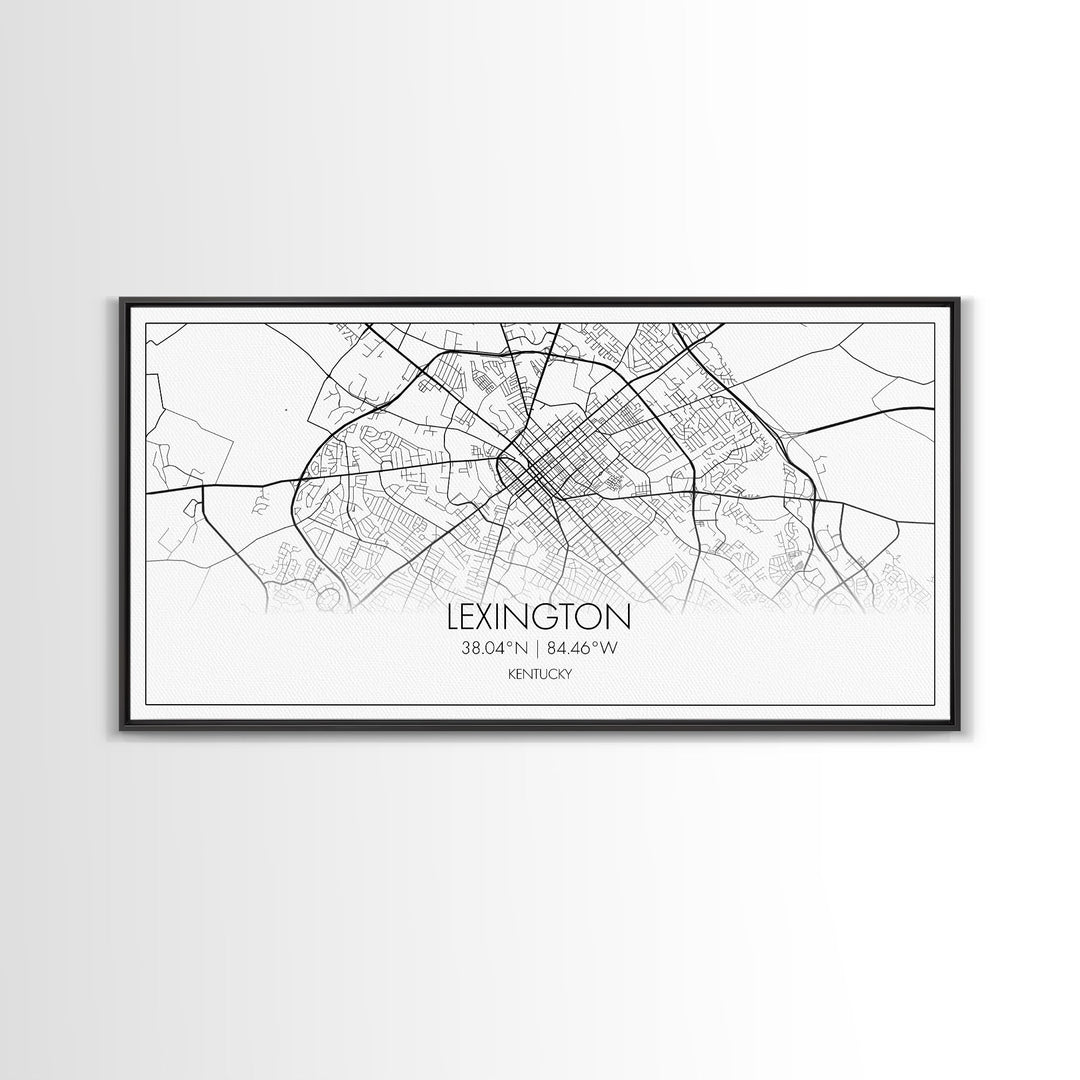 Lexington City Map, Kentucky Map, Map Art, Modern Art, Wall Art, Canvas Art, Dorm Room Decor, Country Wall Art, Housewarming Gift, Prints