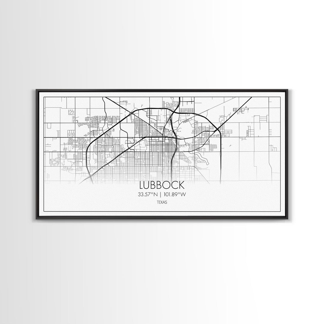 Lubbock City Map, Texas Map, Map Art, Modern Art, Wall Art, Canvas Art, Gift For Women, Living Room Wall Art, Wall Hanging, Texas Wall Art