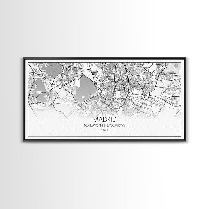 Madrid City Map, Spain Map, Map Art, Modern Art, Wall Art, Canvas Art, Europe Wall Art, Girl Room Décor, Mens Gift, Preppy Wall Art, Office