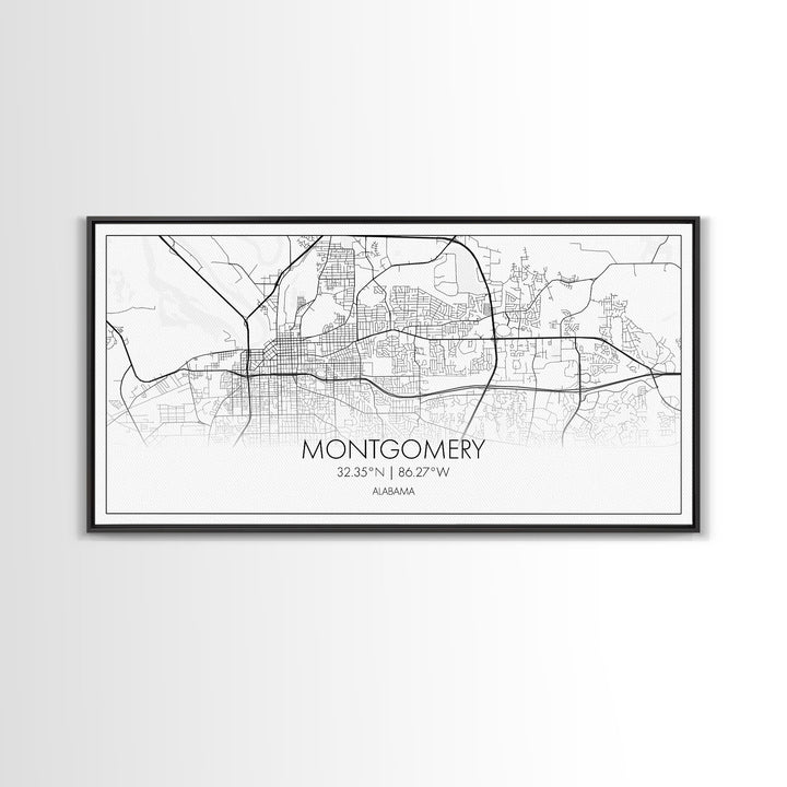 Montgomery City Map, Alabama Map, Map Art, Minimalist Wall Art, Wall Art, Canvas Art, Farmhouse Wall Art, Girlfriend Gift, Teen Room, Office