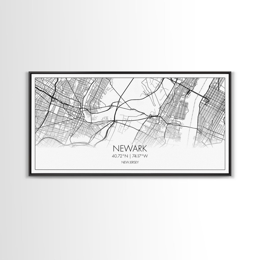 Newark City Map, New Jersey Art, Map Print, Minimalist Wall Art, Wall Art, Canvas Art, Travel Wall Art, Friend Gift, Teen Birthday Gift