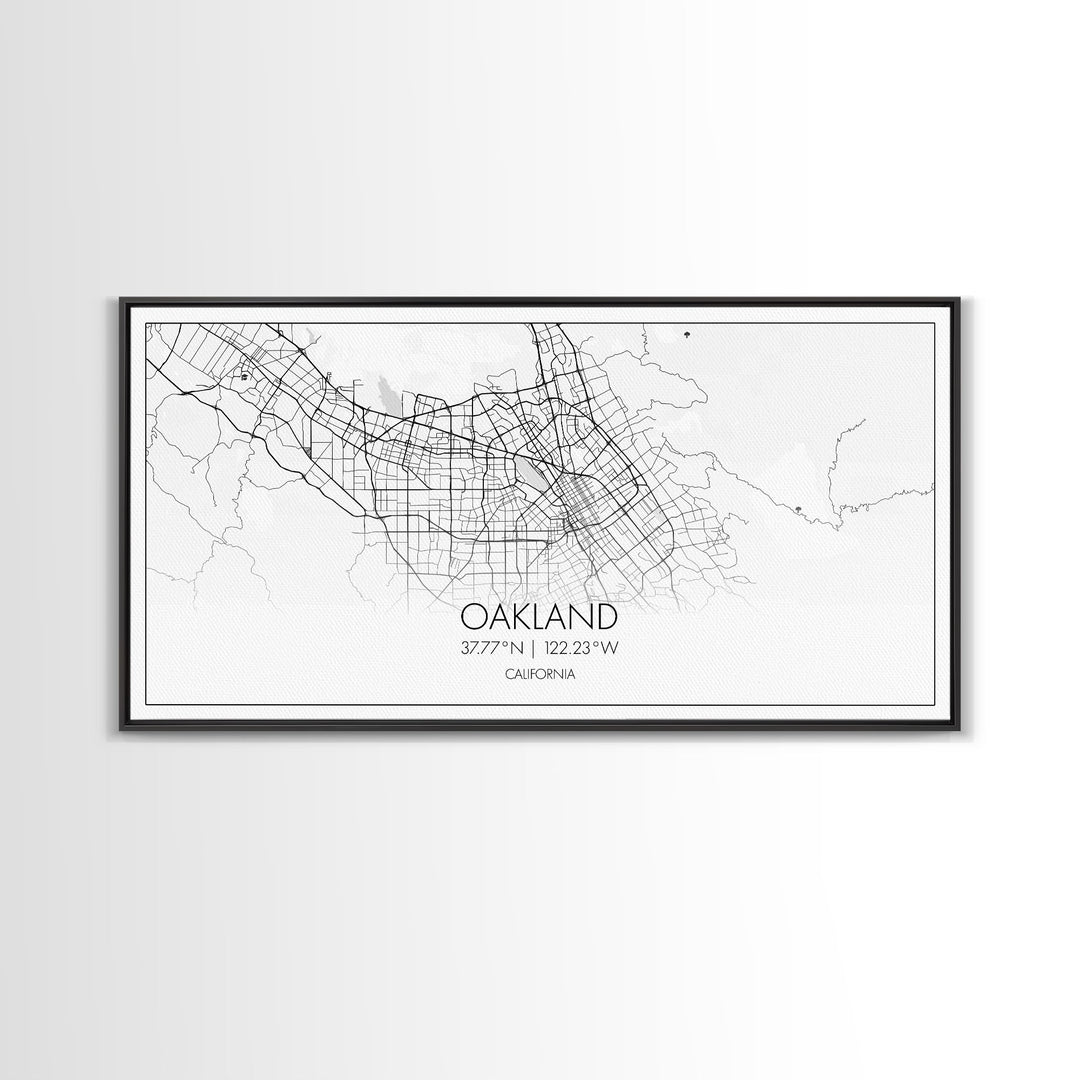 Oakland City Map, California Art, Map Print, Minimalist Wall Art, Wall Art, Canvas Art, Teen Room Art, Dorm Room Art, Graduation Gift