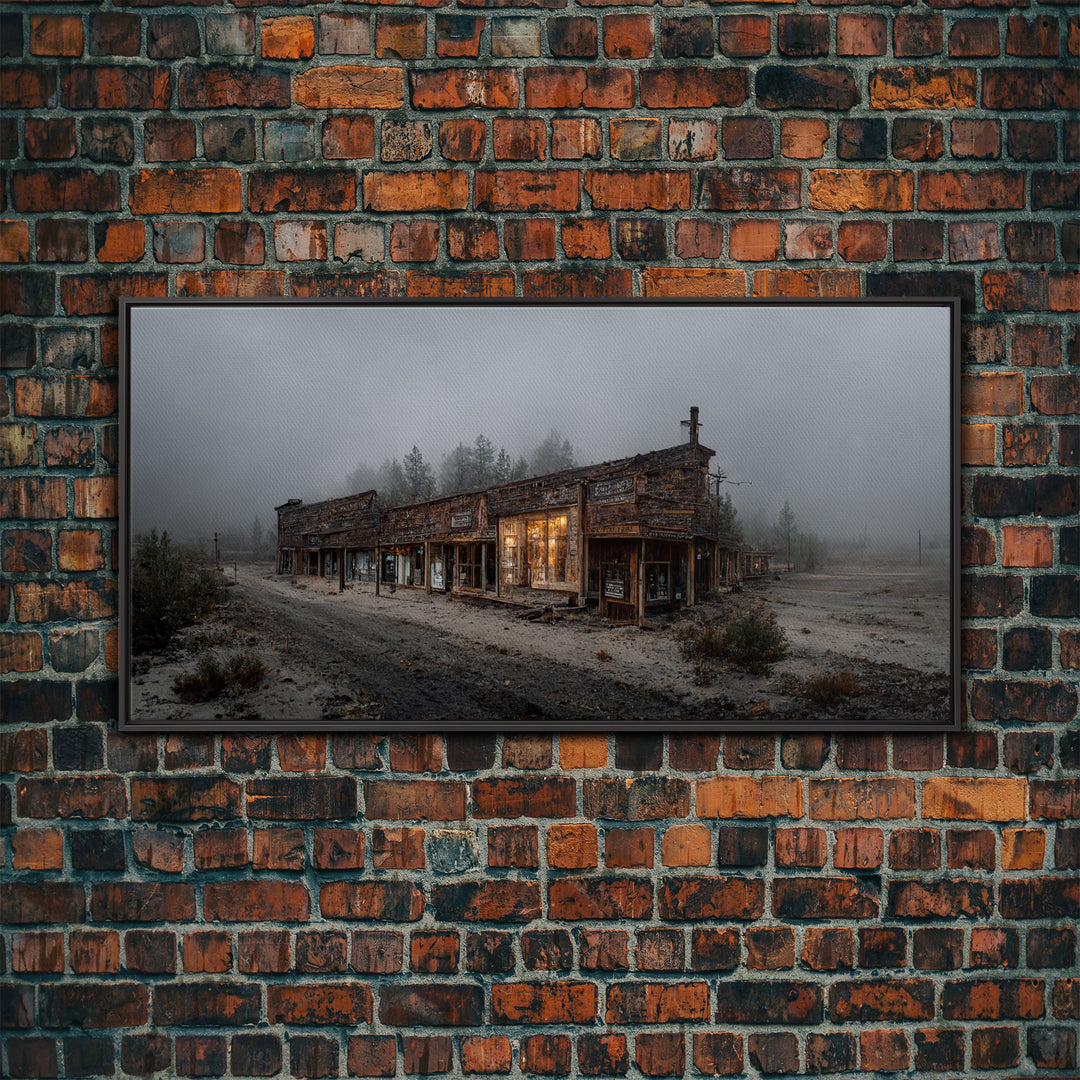 Rustic, Western theme canvas art, ghost town canvas print, wild west saloon art, man cave wall art, living room art, Cowboys