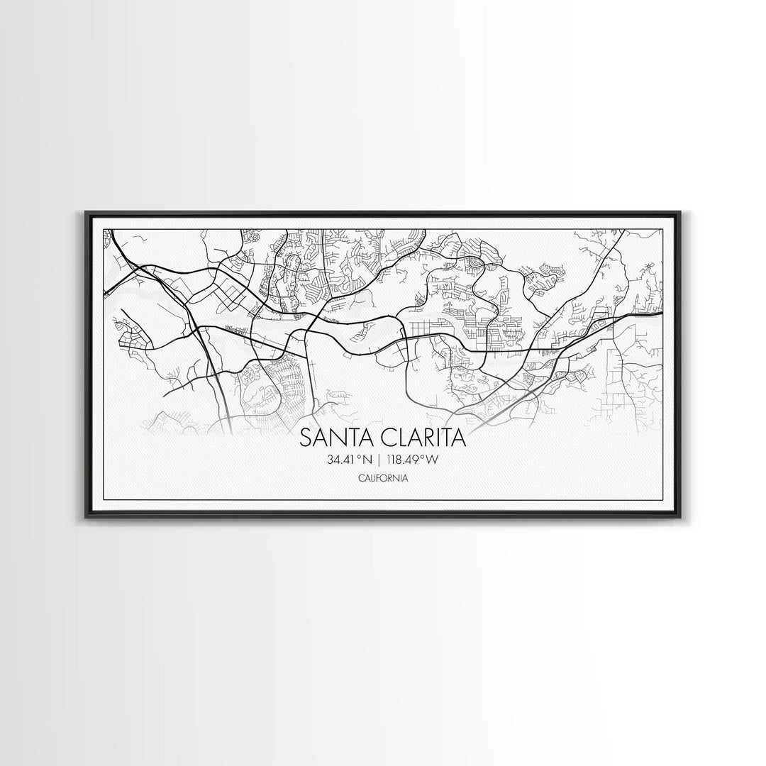 Santa Clarita City Map, California Art, Map Print, Modern Wall Art, Wall Art, Canvas Art, Best Friend Gifts, Family Room Art, Home Décor