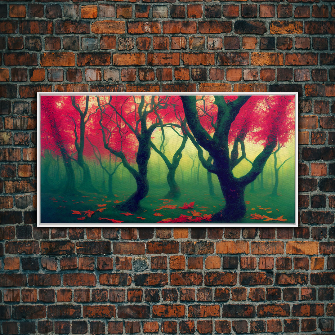 Japanese Maple Forest, Framed Canvas Print, Ready To Hang Wall Art