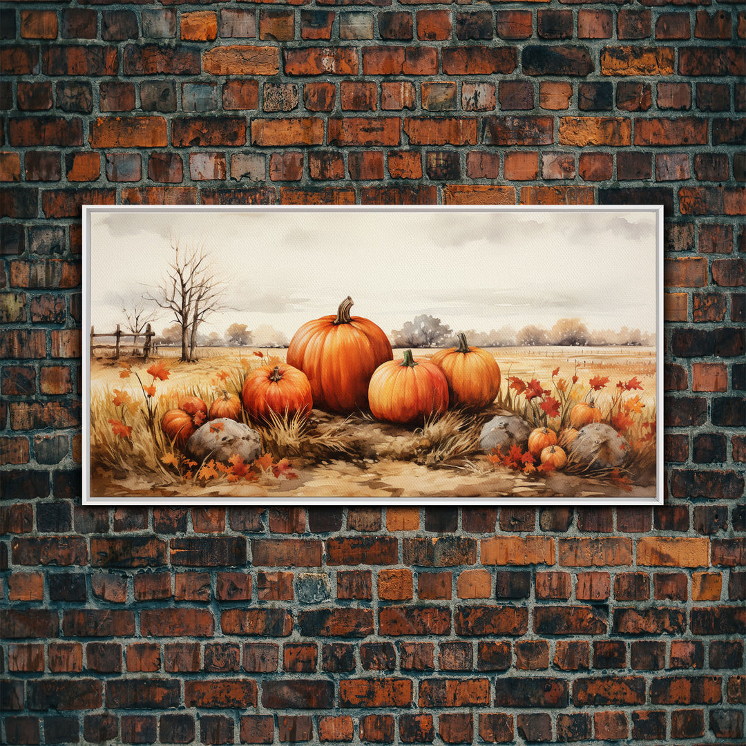 Pumpkins Stilll Life, Fall Decor, Farmhouse Wall Art, Framed Canvas Print, Vintage Inspired, Farmhouse Wall Art, Canvas Sign, Autumn Art