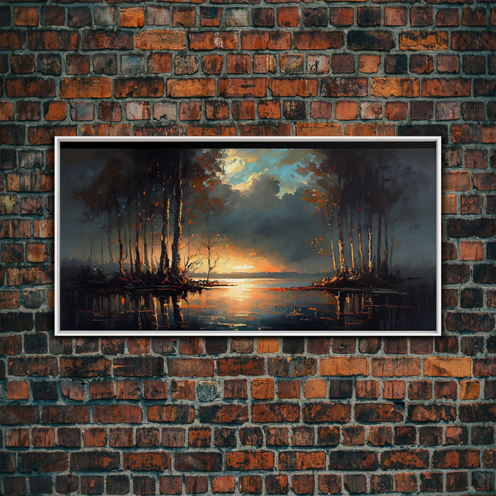 Moody Landscape Painting, Canvas Print, Framed Wall Art, Wall Decor, Vintage Style Art, Vintage Wall Art, Antique Reproduction Art