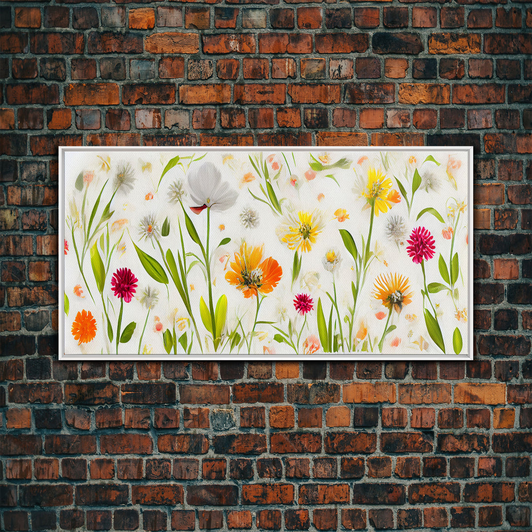 Botanical wall art, spring flowers, canvas print, dorm art for girls