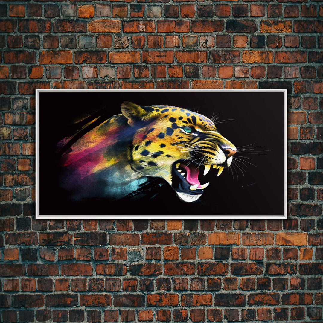 Leopard Wall Decor, Animal Wall Art, Abstract Wall Art, Nature Wall Decor, Panoramic Wall Decor, Canvas Print, Wall Art, Framed Canvas Art