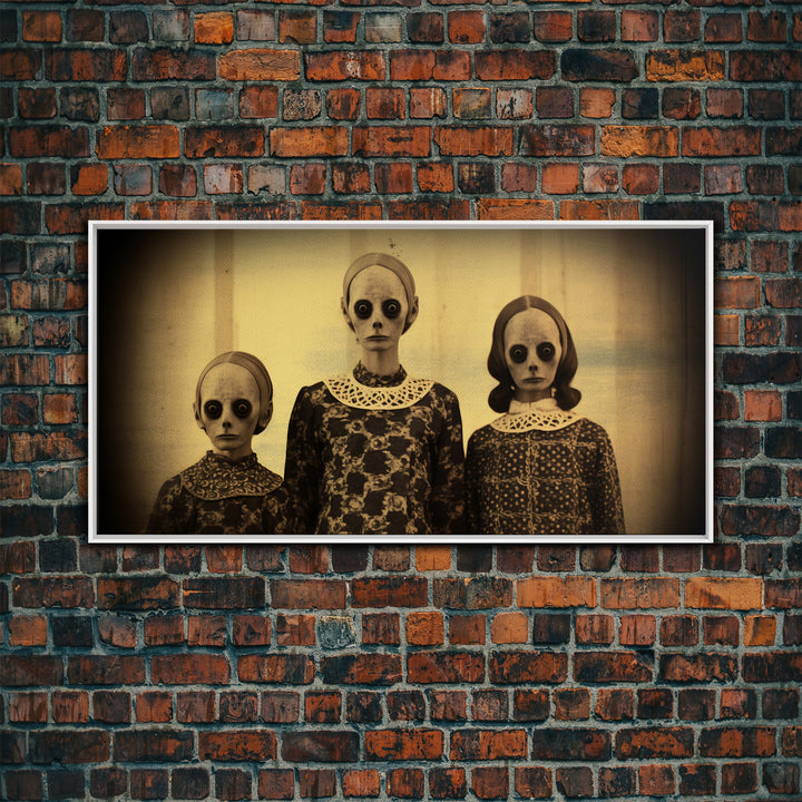 Cursed Halloween Art, Spooky Tintype Photography Canvas Print, Haunted Art, Spoopy Decor, Witch Art Print, Demonic Decor