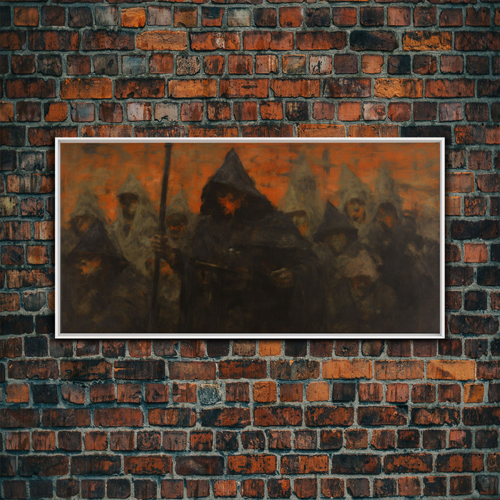 The Cult, Framed Canvas Print, Horror Prints, Halloween Art Print, Dark Academia, Spooky Halloween Art