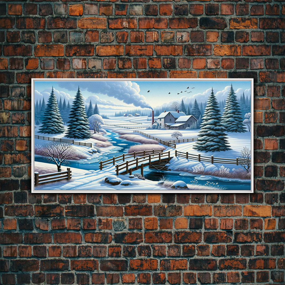 Scenic Winter Wonderland Framed Canvas Print | Winter Decor | Winter Centerpiece Above Mantle Or Sofa | Christmas Decor