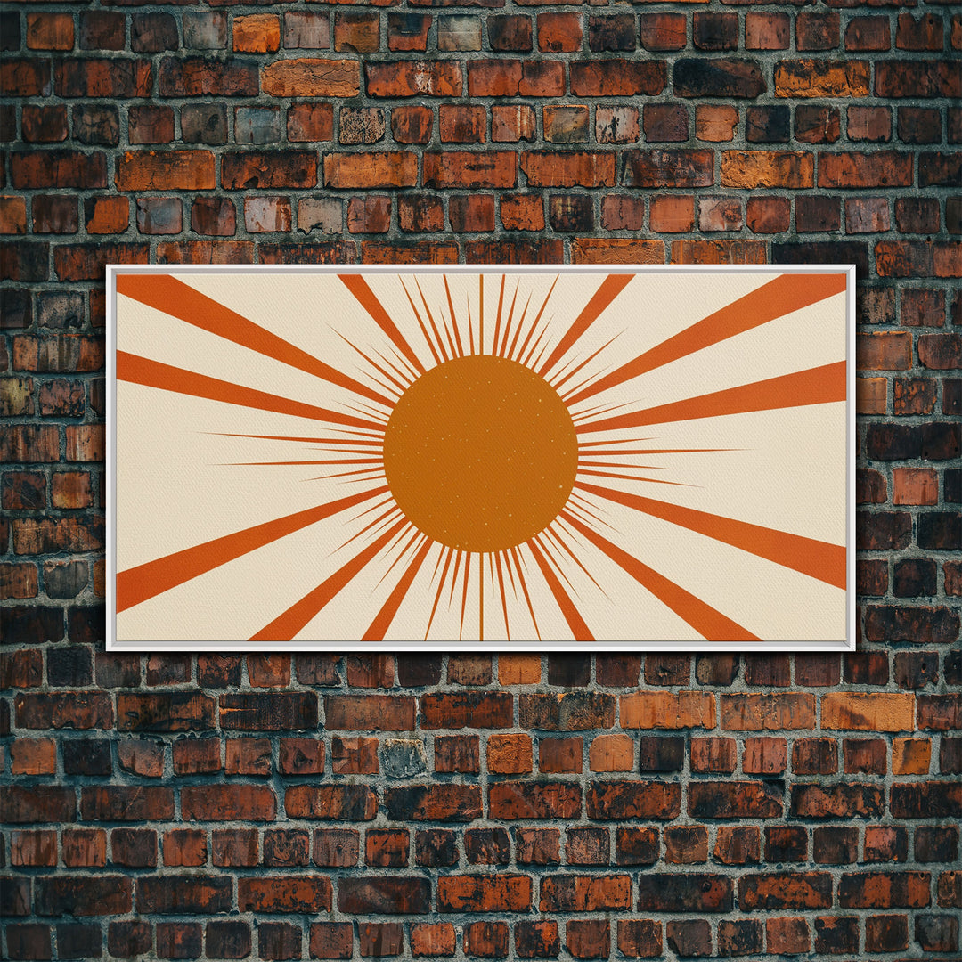 Art Deco Sun Burst Wall Art, Framed Canvas Print or Poster, Retro / Vintage Wall Decor, Modern Art, Sun Abstract Art MCM Midcentury Modern