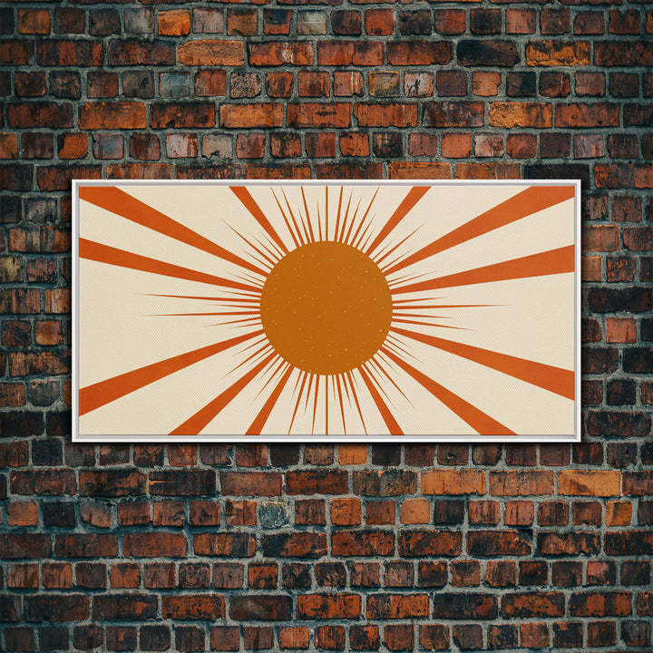 Art Deco Sun Burst Wall Art, Framed Canvas Print or Poster, Retro / Vintage Wall Decor, Modern Art, Sun Abstract Art MCM Midcentury Modern
