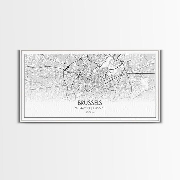 Brussels Street Map, Belgium Map, Map Print, Modern Art, Wall Art, Canvas Art, Travel Art Print, Home Wall Décor, New Homeowner Gift, Office