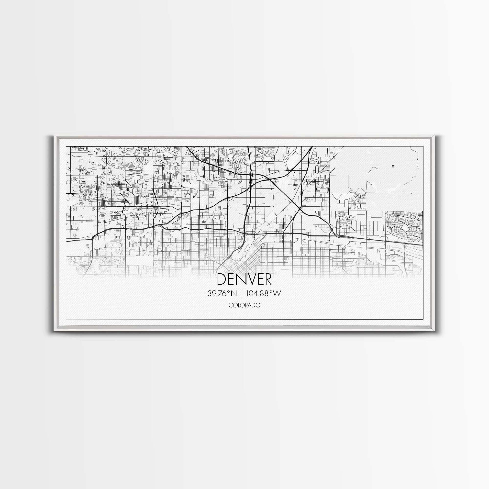 Denver Street Map, Colorado Map, Map Print, Minimalist Art, Wall Art, Canvas Art, Wall Décor Over The Couch, Housewarming Gift, Preppy Décor