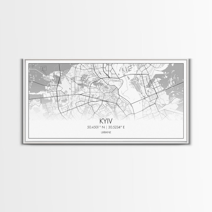 Kyiv City Map, Ukraine Map, Map Art, Modern Art, Wall Art, Canvas Art, Travel Wall Art, European Wall Print, New Home Gift, College Room Art