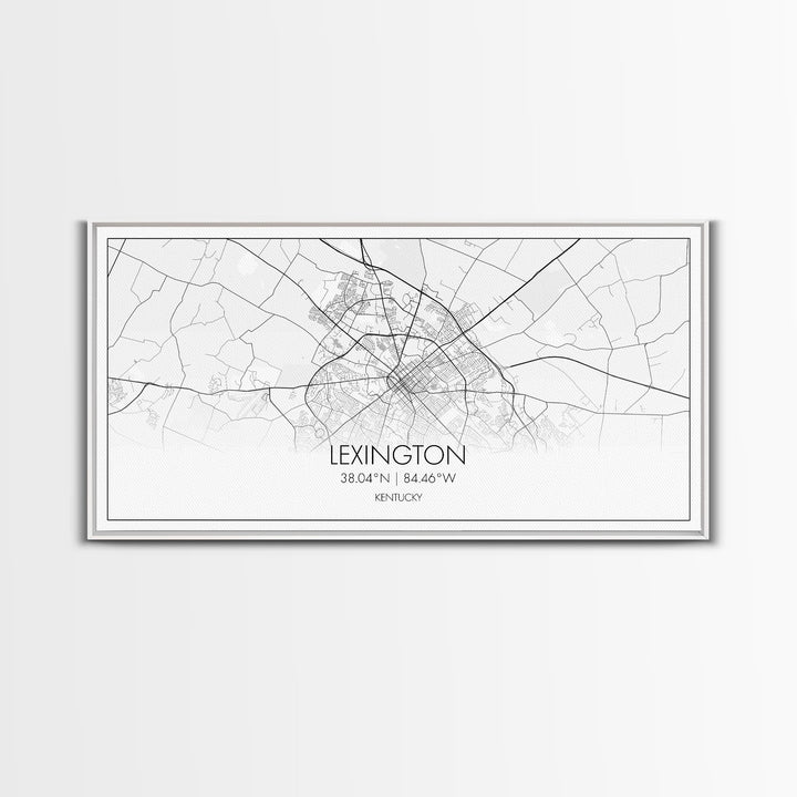 Lexington City Map, Kentucky Map, Map Art, Modern Art, Wall Art, Canvas Art, Farmhouse Wall Décor, Gift For Women, Living Room Wall Art